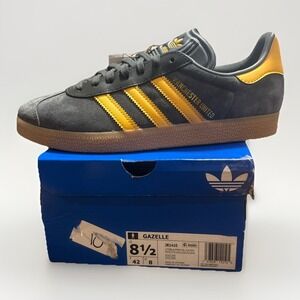 Adidas Gazelle Manchester United JR1410 Utility Black / Preloved Yellow Size 8.5